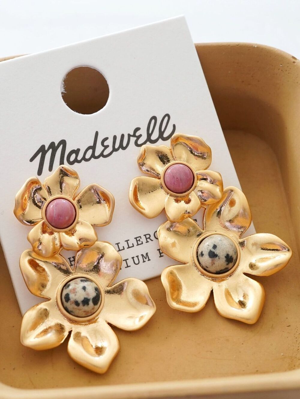 Madewell Jasper Flower Statement Earrings
